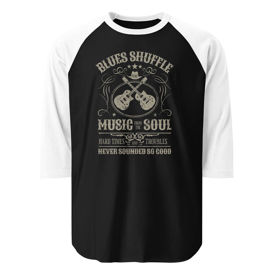 Blues Music from the Soul - Guitar Unisex 3/4 Sleeve Raglan Shirt
