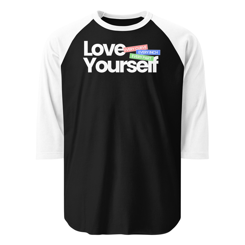 Body Positivity Unisex 3/4 Sleeve Raglan Shirt
