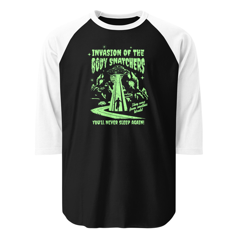 Body Snatchers - UFO Invasion Unisex 3/4 Sleeve Raglan Shirt