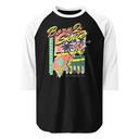 Born 2 Skate - Retro Skeleton Unisex 3/4 Sleeve Raglan Shirt