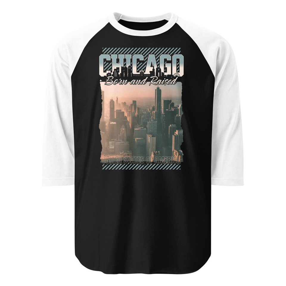 Born and Raised Unisex 3/4 Sleeve Raglan Shirt
