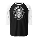 Born to Ride - Biker Club Skull  Unisex 3/4 Sleeve Raglan Shirt