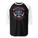Bowling Derby Champs - Grunge Skull Unisex 3/4 Sleeve Raglan Shirt