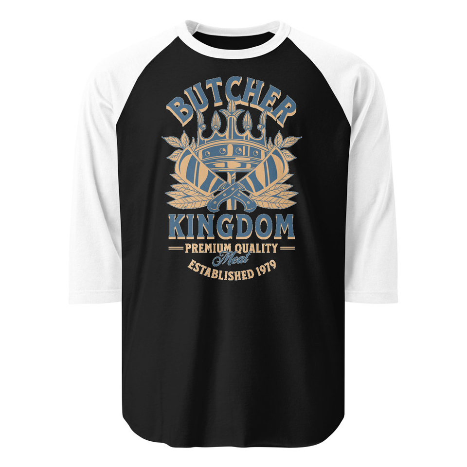 Butcher Kingdom - Royal Unisex 3/4 Sleeve Raglan Shirt