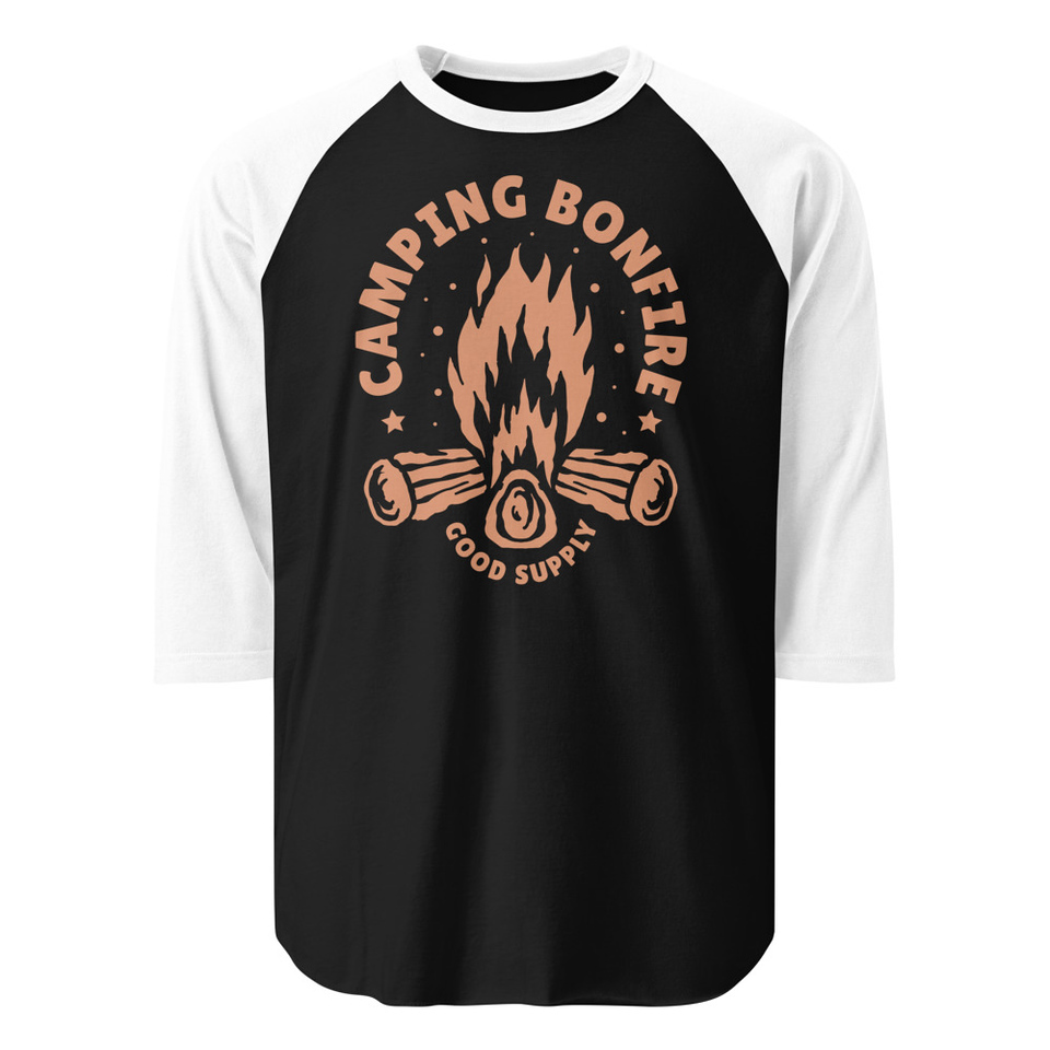 Camping Bonfire - Firewood Unisex 3/4 Sleeve Raglan Shirt