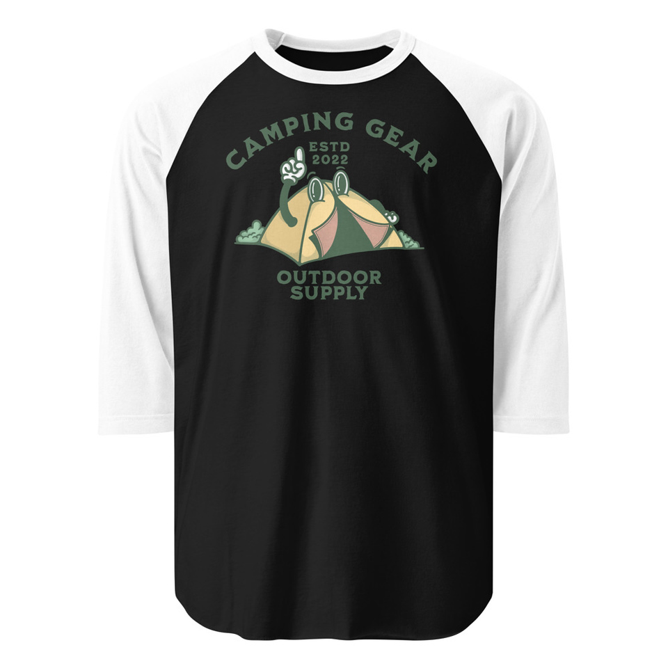 Camping Gear Unisex 3/4 Sleeve Raglan Shirt