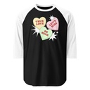 Candy Hearts - Valentine's Day Unisex 3/4 Sleeve Raglan Shirt