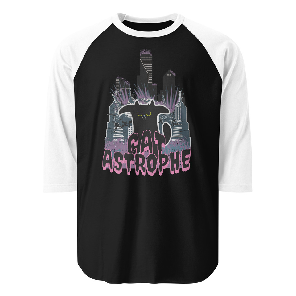 cat-astrophe Unisex 3/4 Sleeve Raglan Shirt