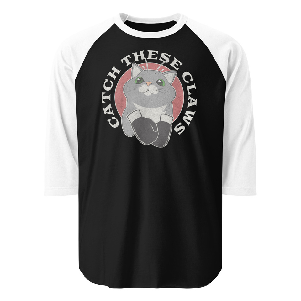 Catch These Claws - Cute Cat Unisex 3/4 Sleeve Raglan Shirt
