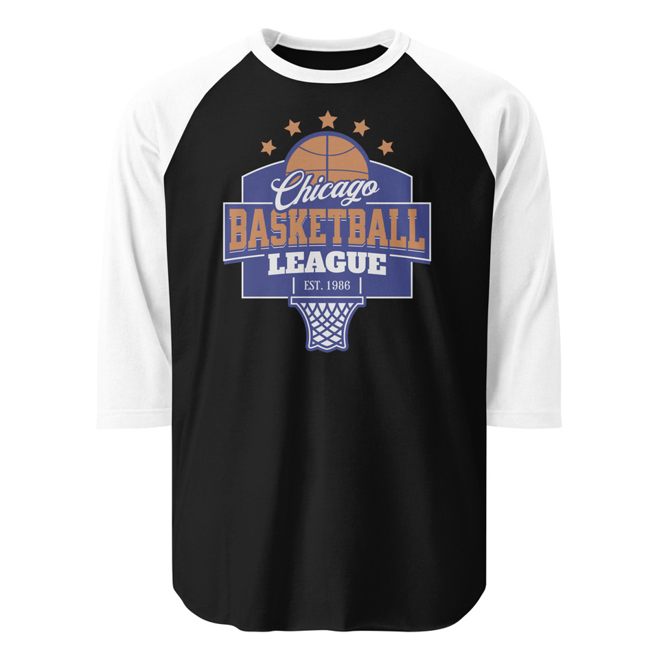 Chicago Basketball League - Athlectic Sports Unisex 3/4 Sleeve Raglan Shirt