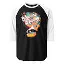 Choose Happy - Retro Music Unisex 3/4 Sleeve Raglan Shirt