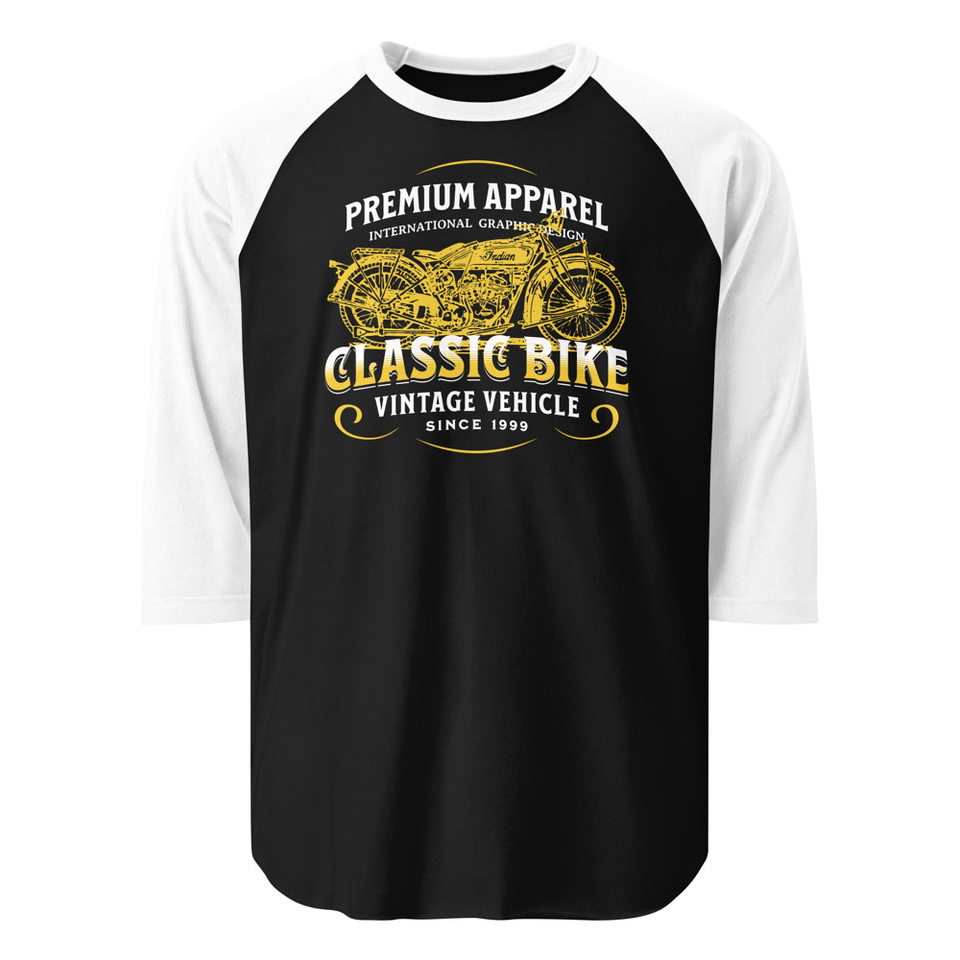 Classic Bike Unisex 3/4 Sleeve Raglan Shirt