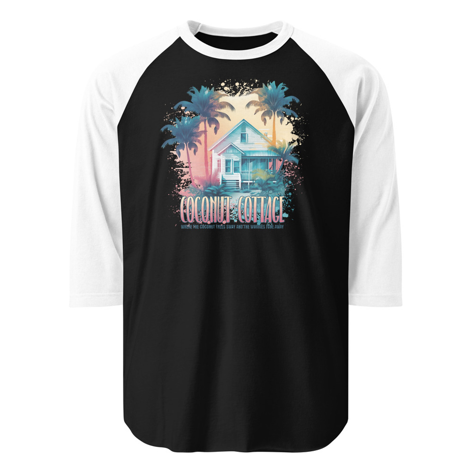 Coconut Cottage Unisex 3/4 Sleeve Raglan Shirt