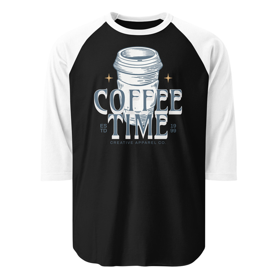 Coffee Time Unisex 3/4 Sleeve Raglan Shirt