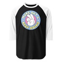Colorful Fun Retro Style Badge Unisex 3/4 Sleeve Raglan Shirt