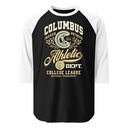 Columbus Athletic Unisex 3/4 Sleeve Raglan Shirt