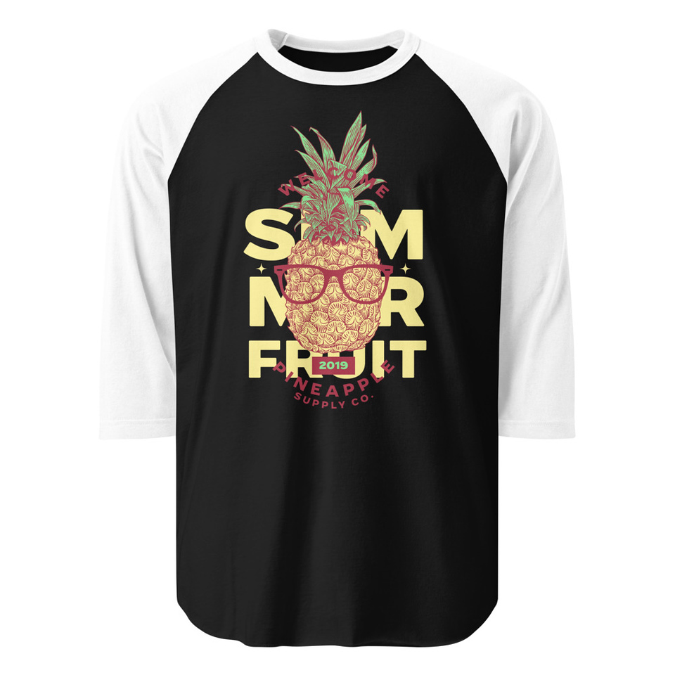 Cool Pineapple - Tropical Fruit Unisex 3/4 Sleeve Raglan Shirt
