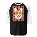 Corgi Loves - Cute Dog Unisex 3/4 Sleeve Raglan Shirt