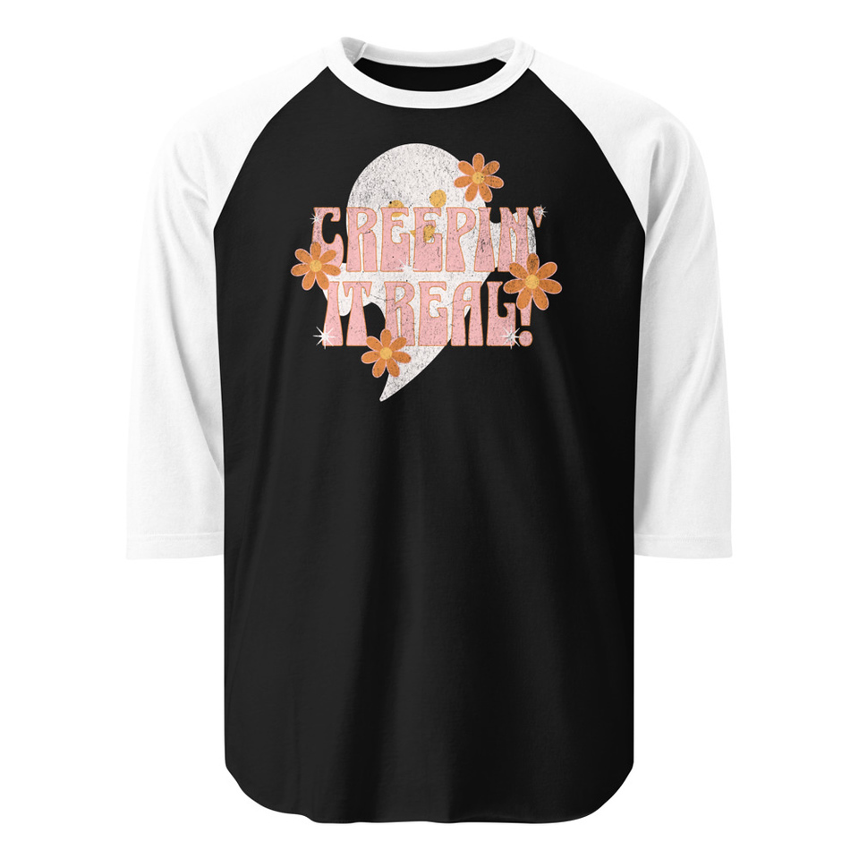 Creepin' It Real - Halloween Unisex 3/4 Sleeve Raglan Shirt