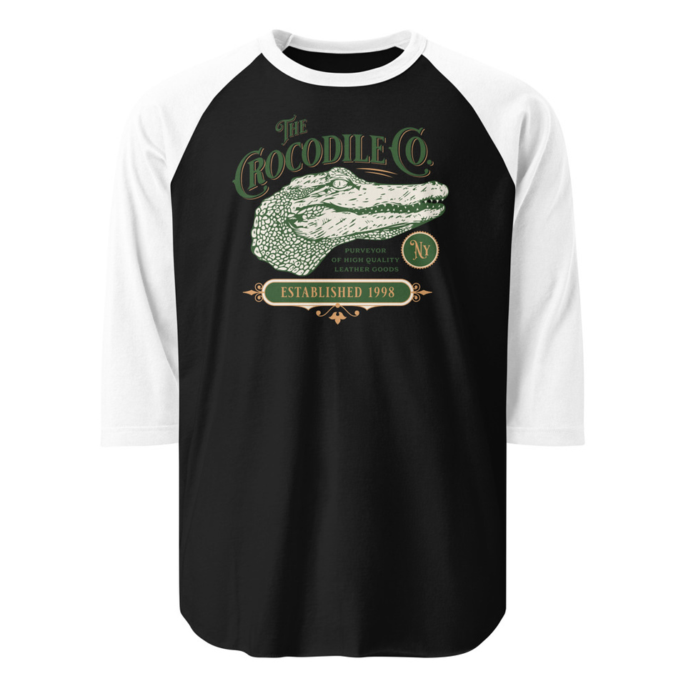 Crocodile Co. - Wild Animal Unisex 3/4 Sleeve Raglan Shirt