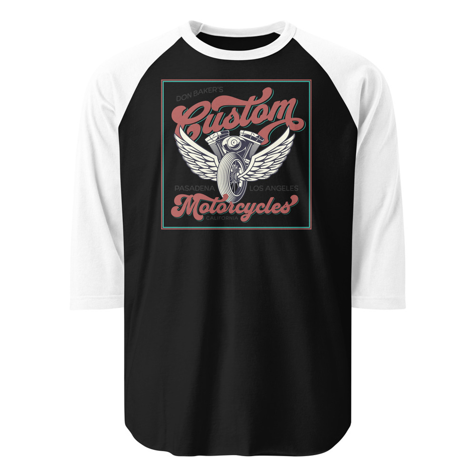 custom motorcycle  Unisex 3/4 Sleeve Raglan Shirt