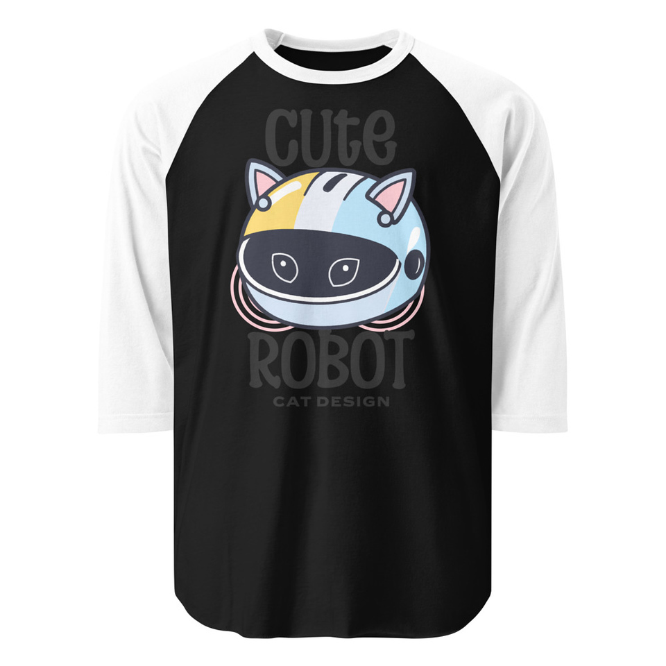 Cute Cat - AI Unisex 3/4 Sleeve Raglan Shirt