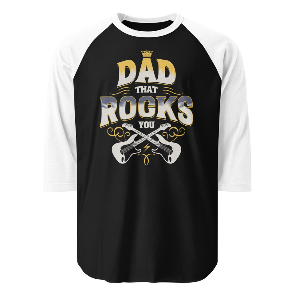 Dad That Rocks You - Electric Guitar Unisex 3/4 Sleeve Raglan Shirt