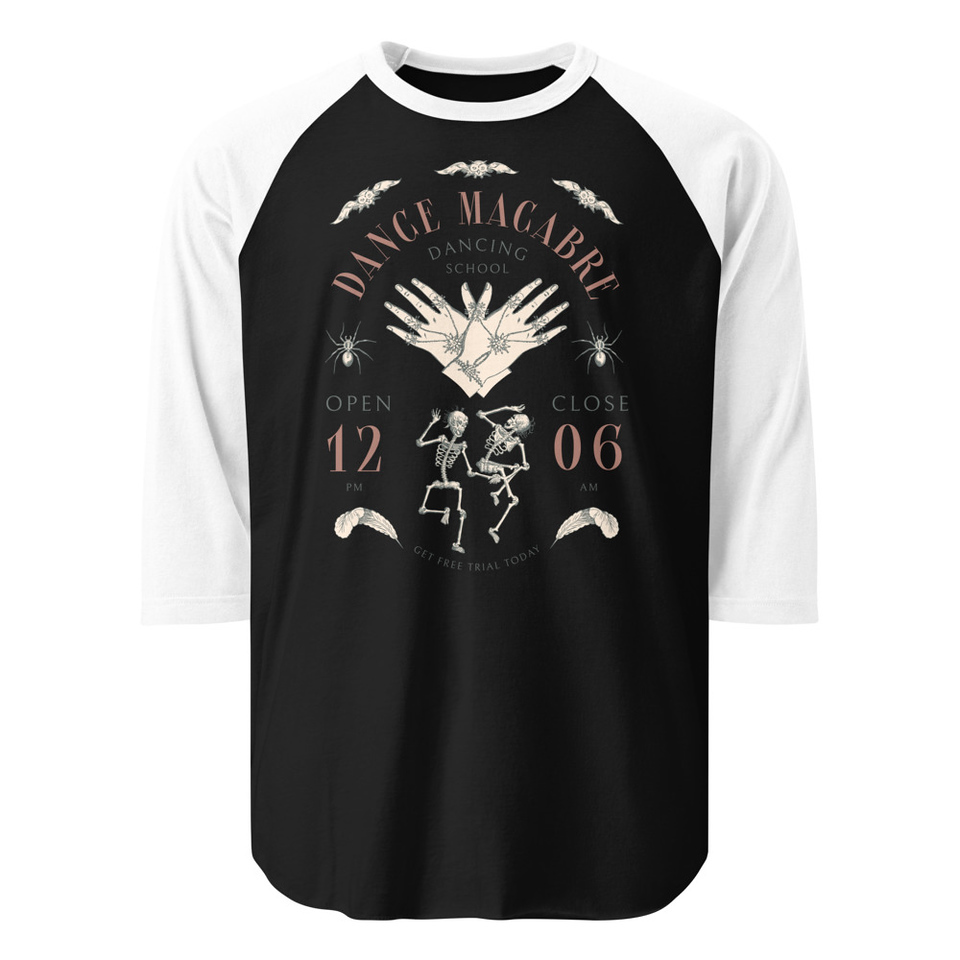 Dance Macabre - Dancing School Unisex 3/4 Sleeve Raglan Shirt