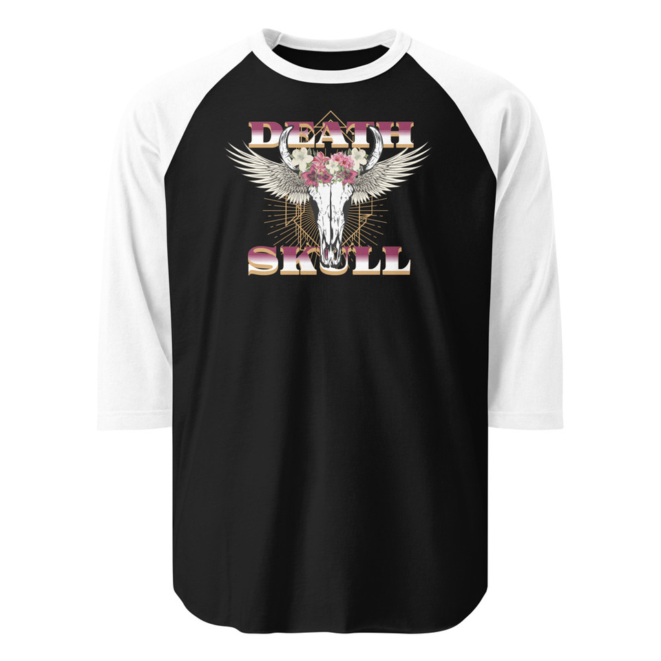 Deah Skull Unisex 3/4 Sleeve Raglan Shirt