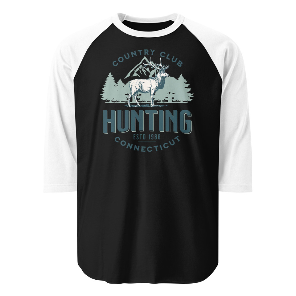 Deer Hunting Country Club  Unisex 3/4 Sleeve Raglan Shirt