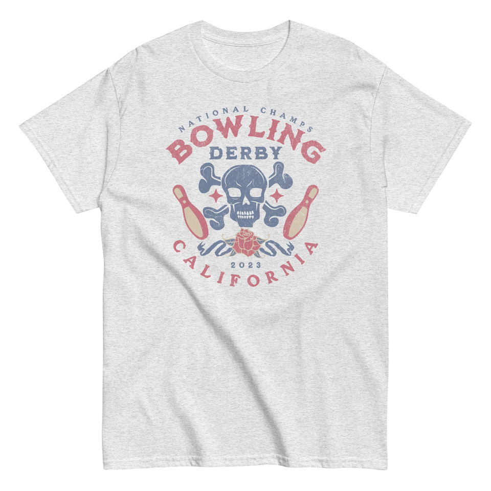 Bowling Derby Champs - Grunge Skull Unisex Classic Tee