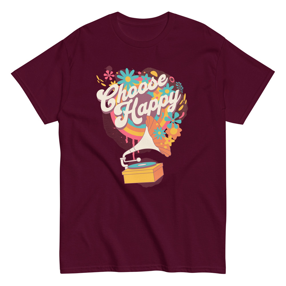 Choose Happy - Retro Music Unisex Classic Tee