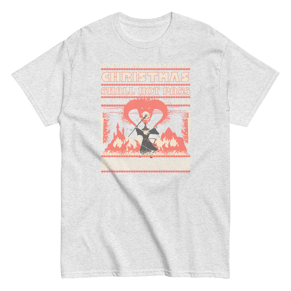 Christmas Shall Not Pass - Flaming Wizard Unisex Classic Tee