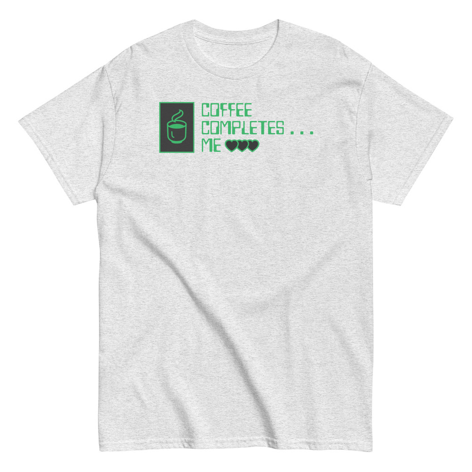 Coffee Completes Me - Neon Heart Unisex Classic Tee
