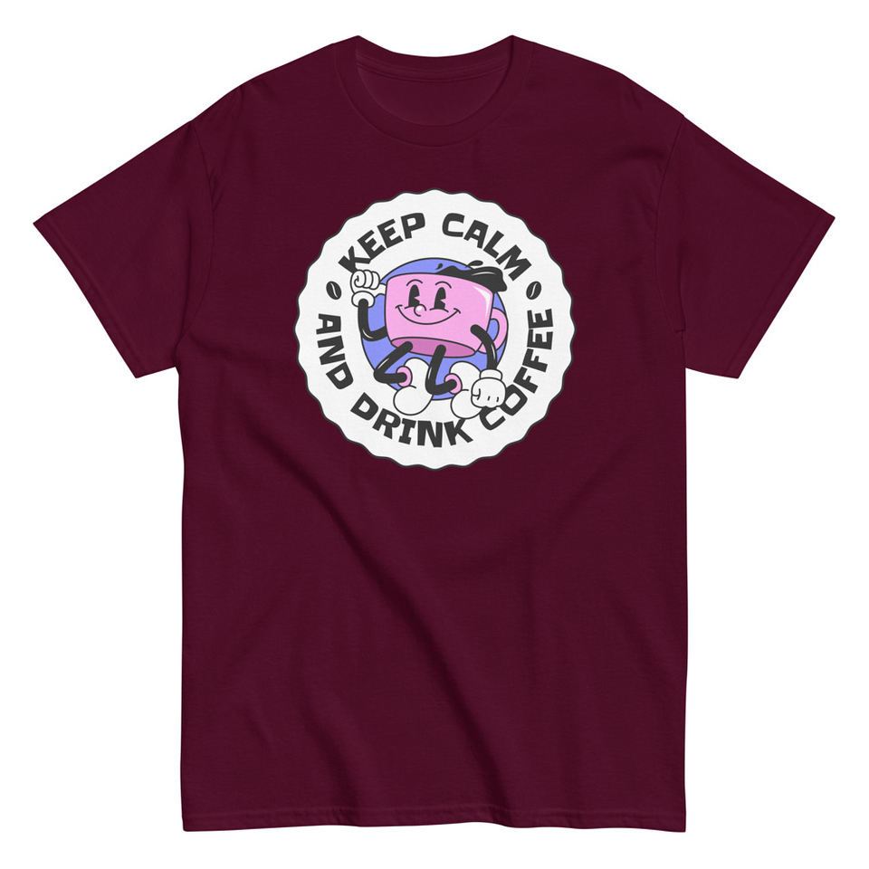 Colorful Fun Retro Style Coffee Quote Unisex Classic Tee