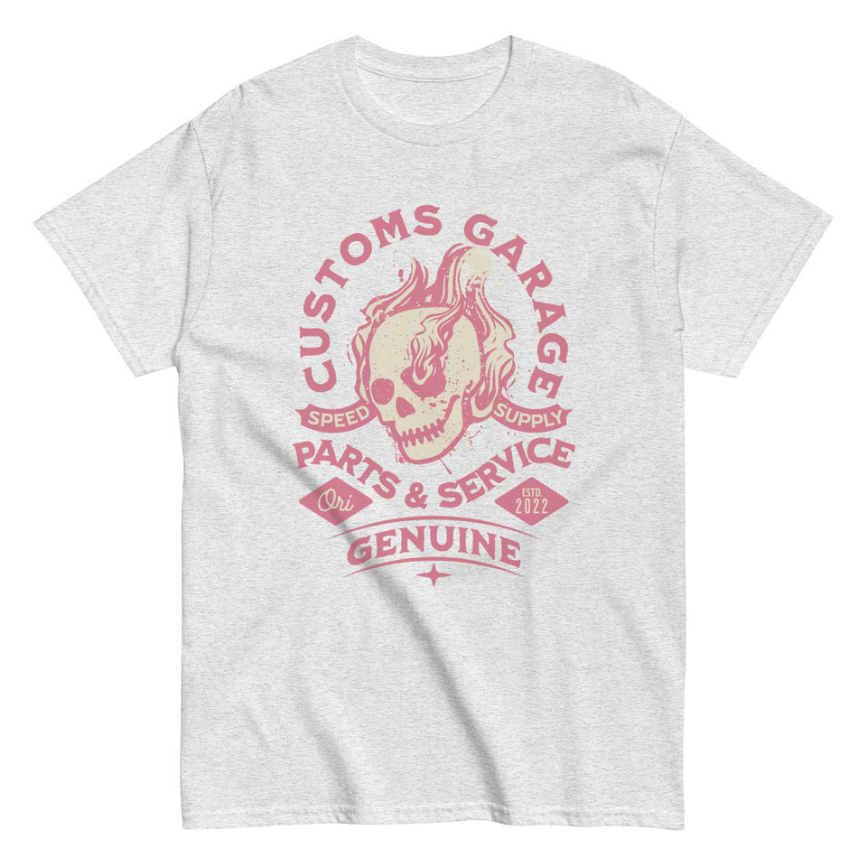 Customs Garage - Flaming Skull Unisex Classic Tee
