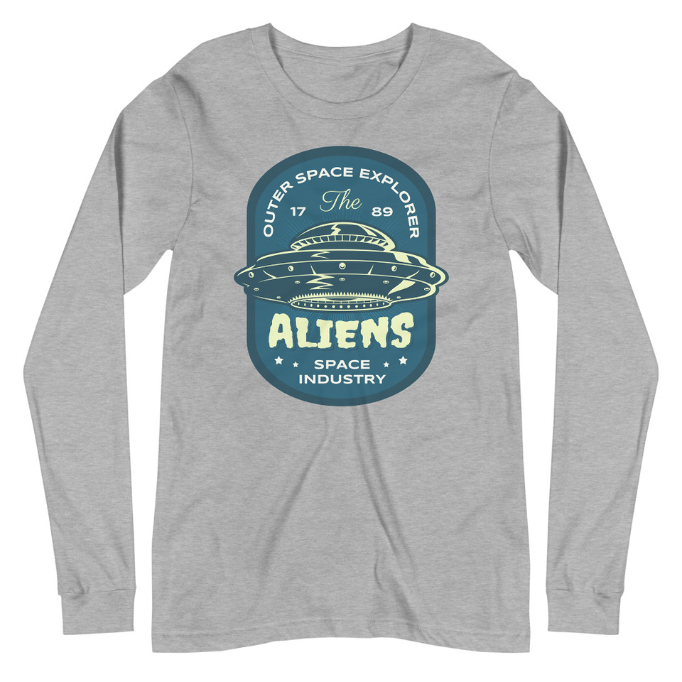 Aliens Outer Space Explorer - UFO Unisex Long Sleeve Tee