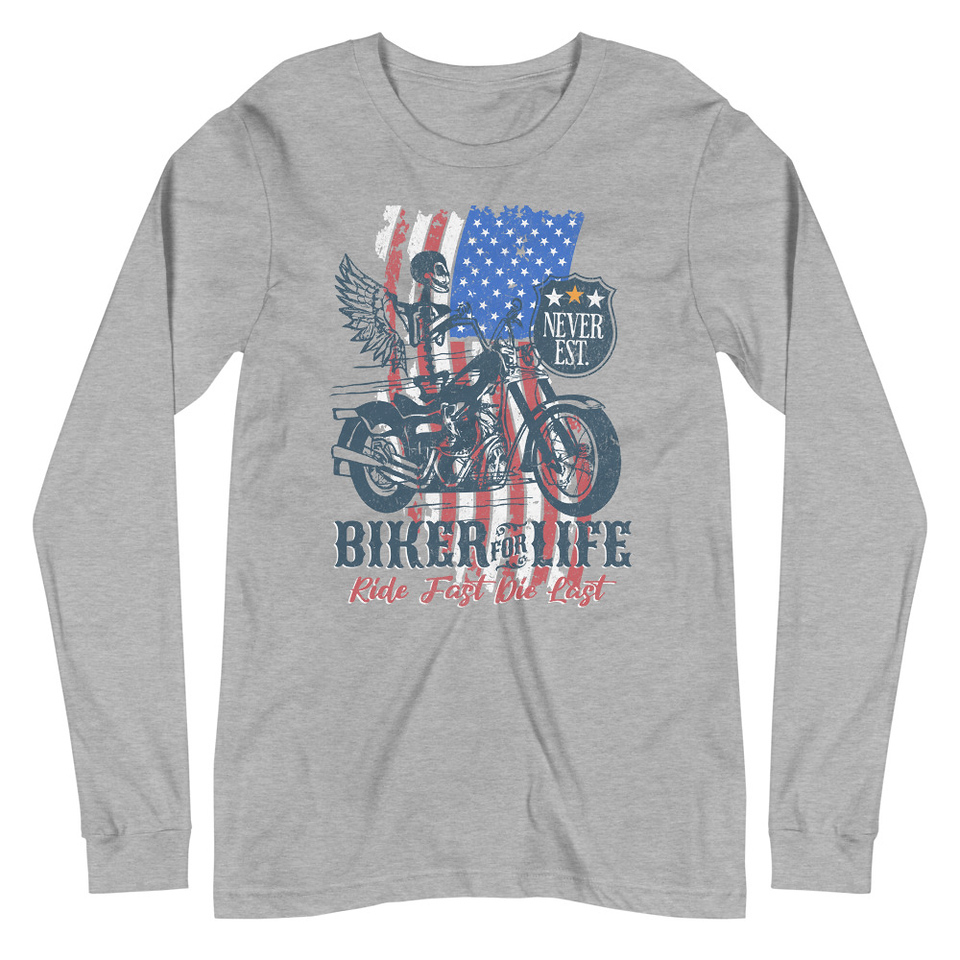 American Biker for Life Unisex Long Sleeve Tee