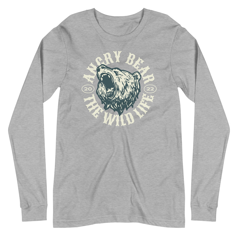 Angry Bear - Wild Life Animal Unisex Long Sleeve Tee