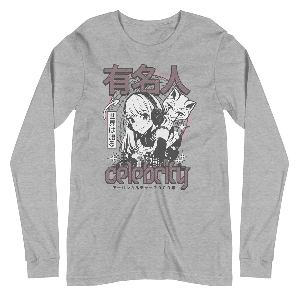 Anime Celebrity Girl - Japanese Cyber Streetwear Unisex Long Sleeve Tee