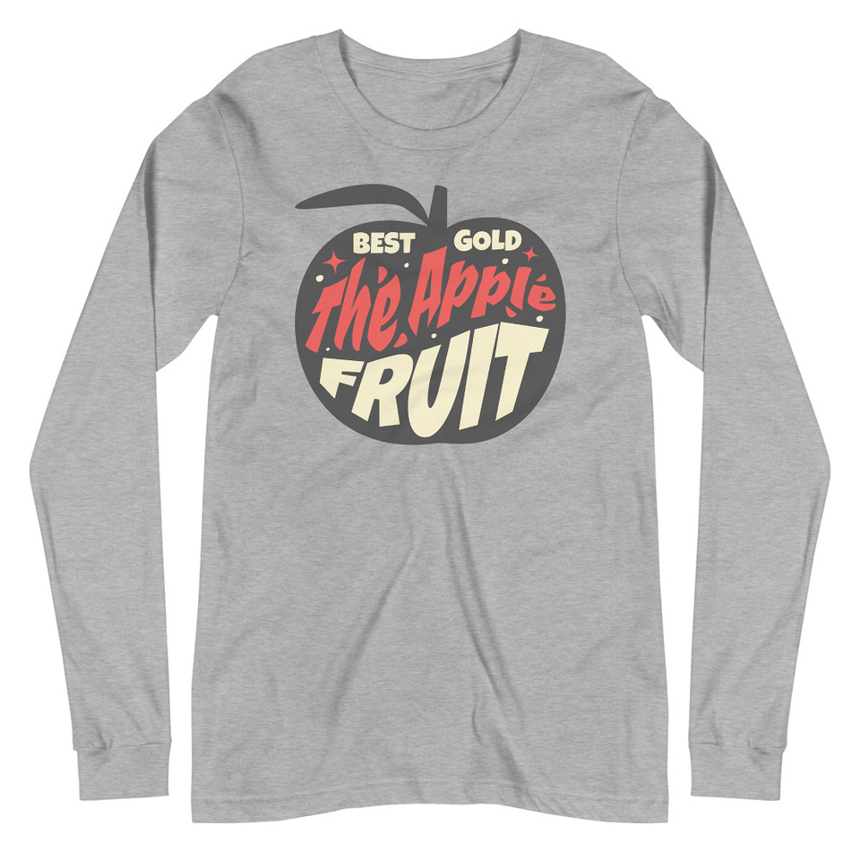 Apple Fruit - Typographic Lettering Unisex Long Sleeve Tee