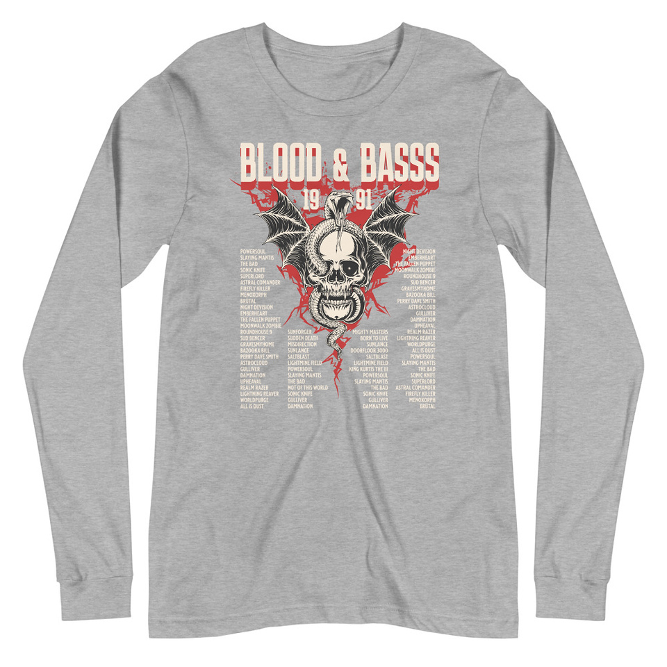Blood & Basss - Snake and Skull Unisex Long Sleeve Tee