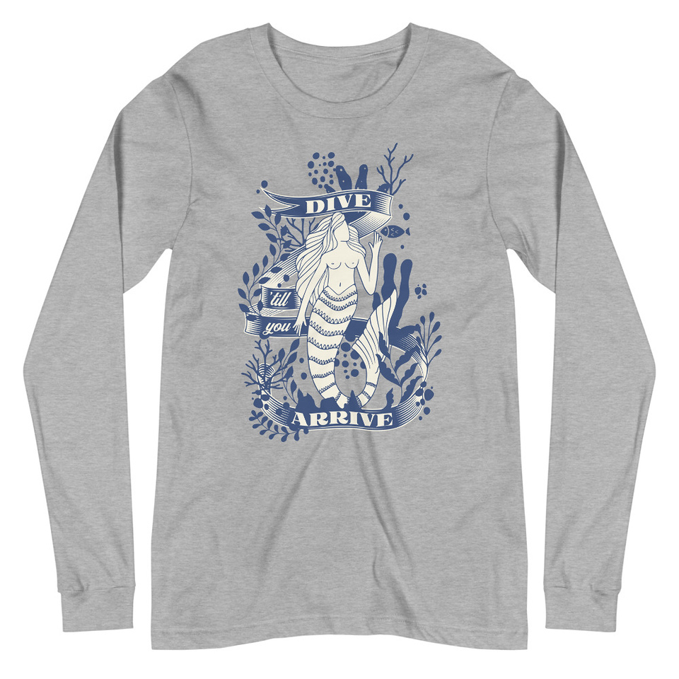 Blue Mermaid - Nautical Unisex Long Sleeve Tee