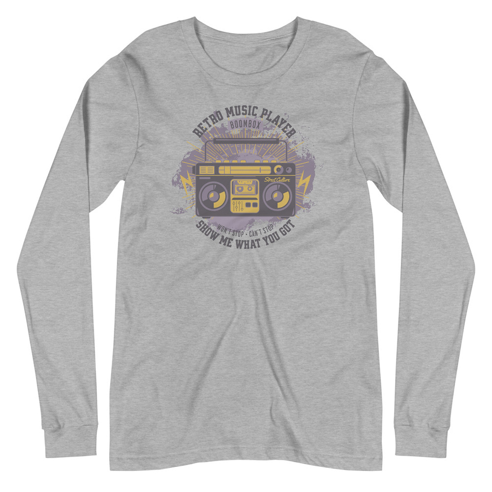 Boombox Music Player - Retro Unisex Long Sleeve Tee