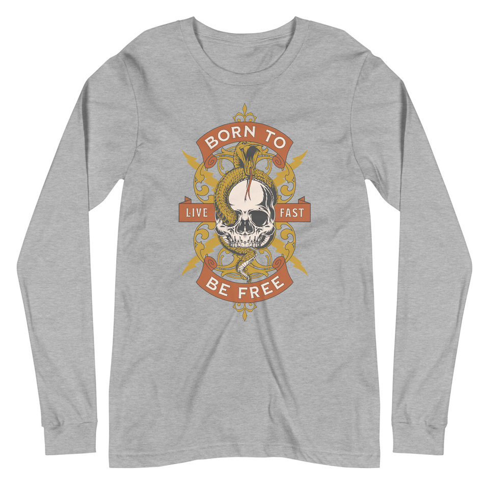 Born To Be Free - Skull Unisex Long Sleeve Tee