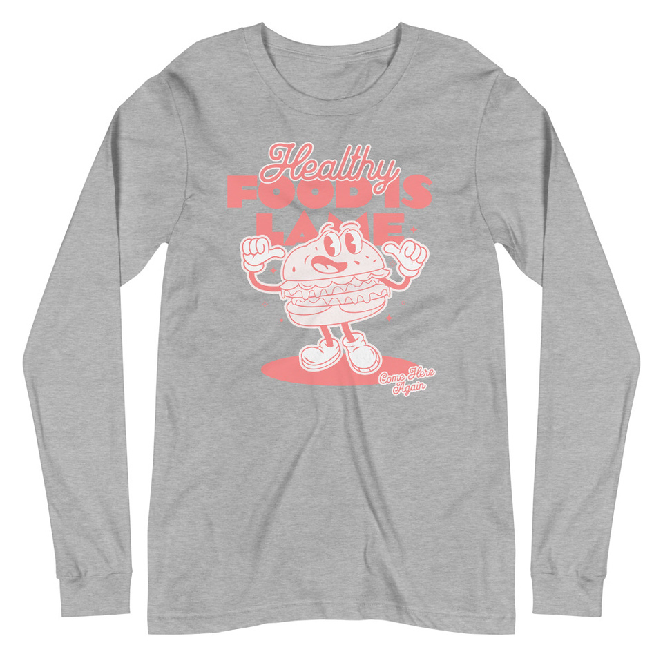 Burger Mascot Unisex Long Sleeve Tee
