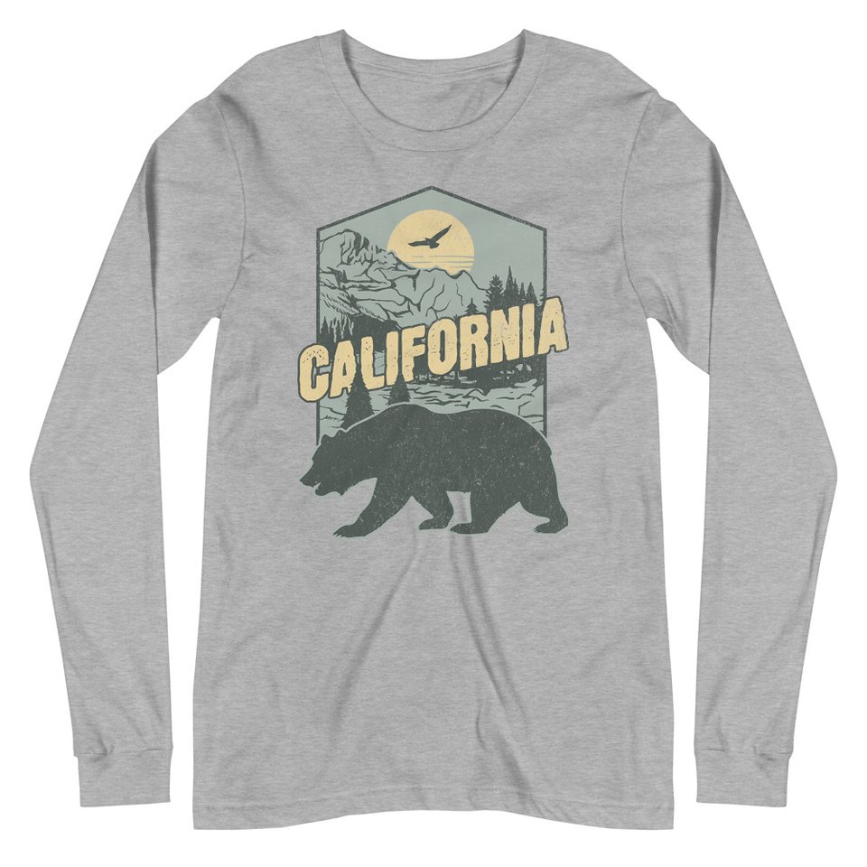 California Bear - Outdoors Wilderness Camping Hiking Unisex Long Sleeve Tee
