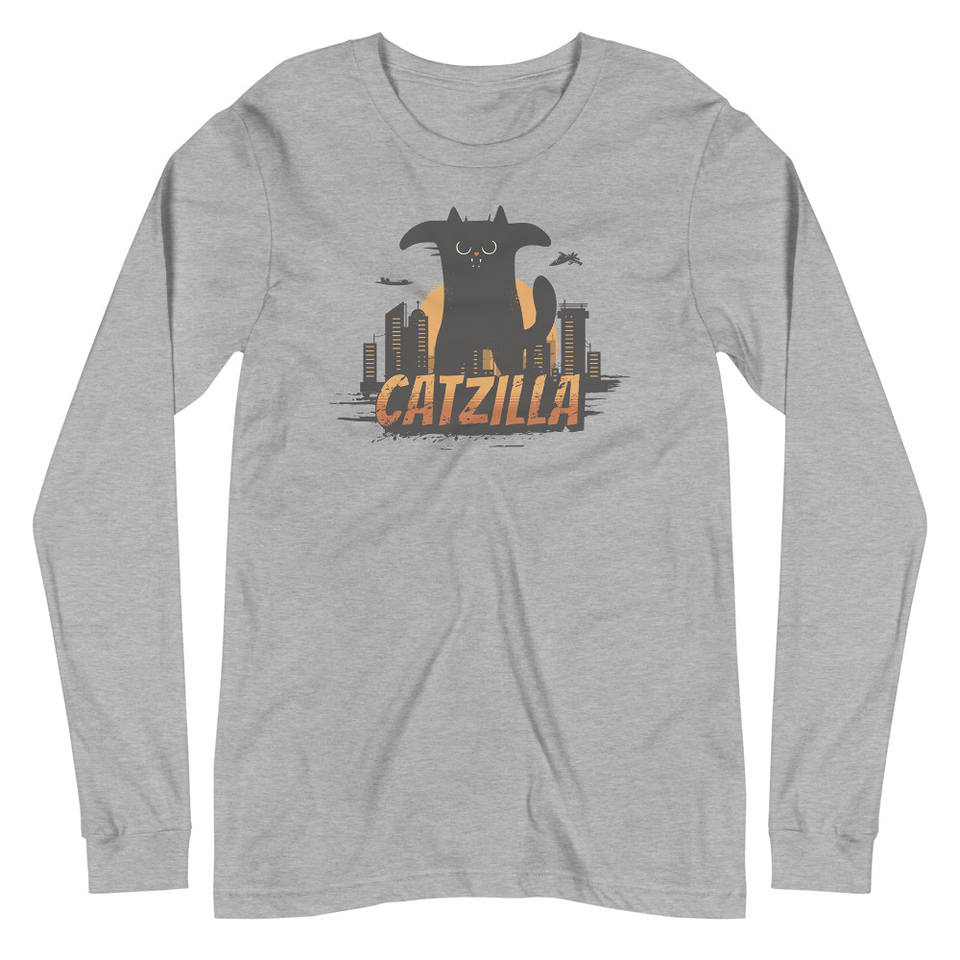 Catzilla - Funny Comic Animal Unisex Long Sleeve Tee