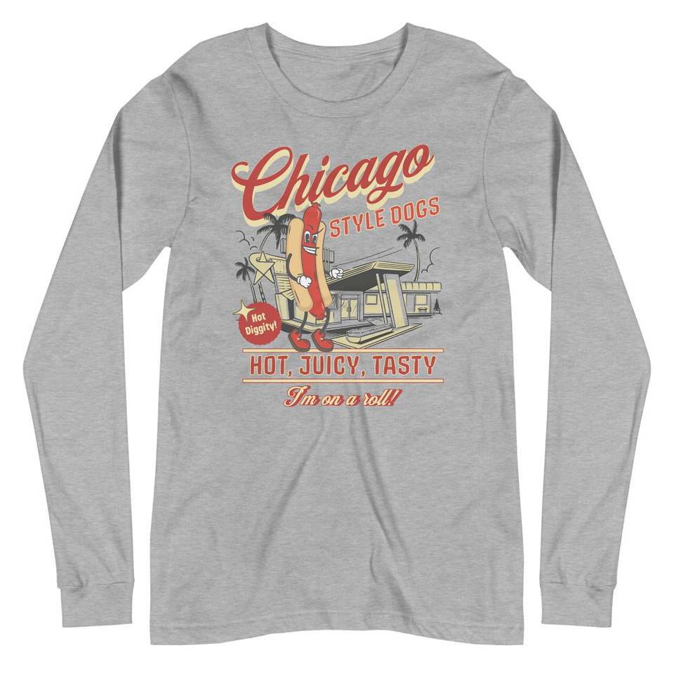 Chicago Style Hot Dogs Unisex Long Sleeve Tee