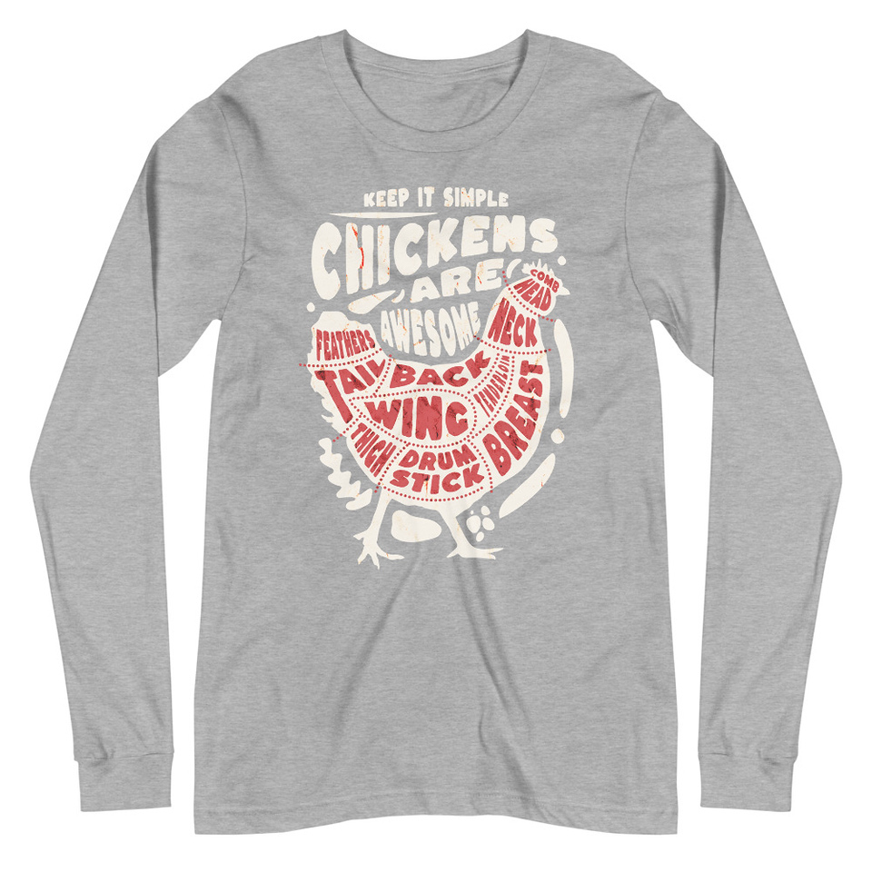 Chickens Are Awesome - Butcher Cuts Unisex Long Sleeve Tee
